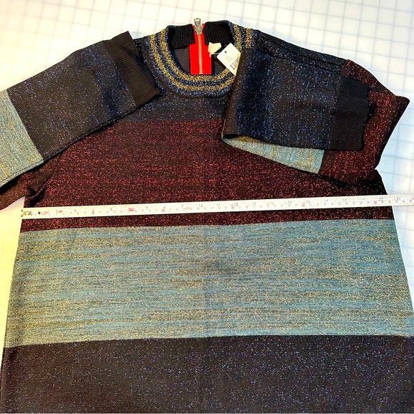Anthropologie/Moth Lurex Stripe Sweater with Zip Back, NWT!! - Picture 4 of 6